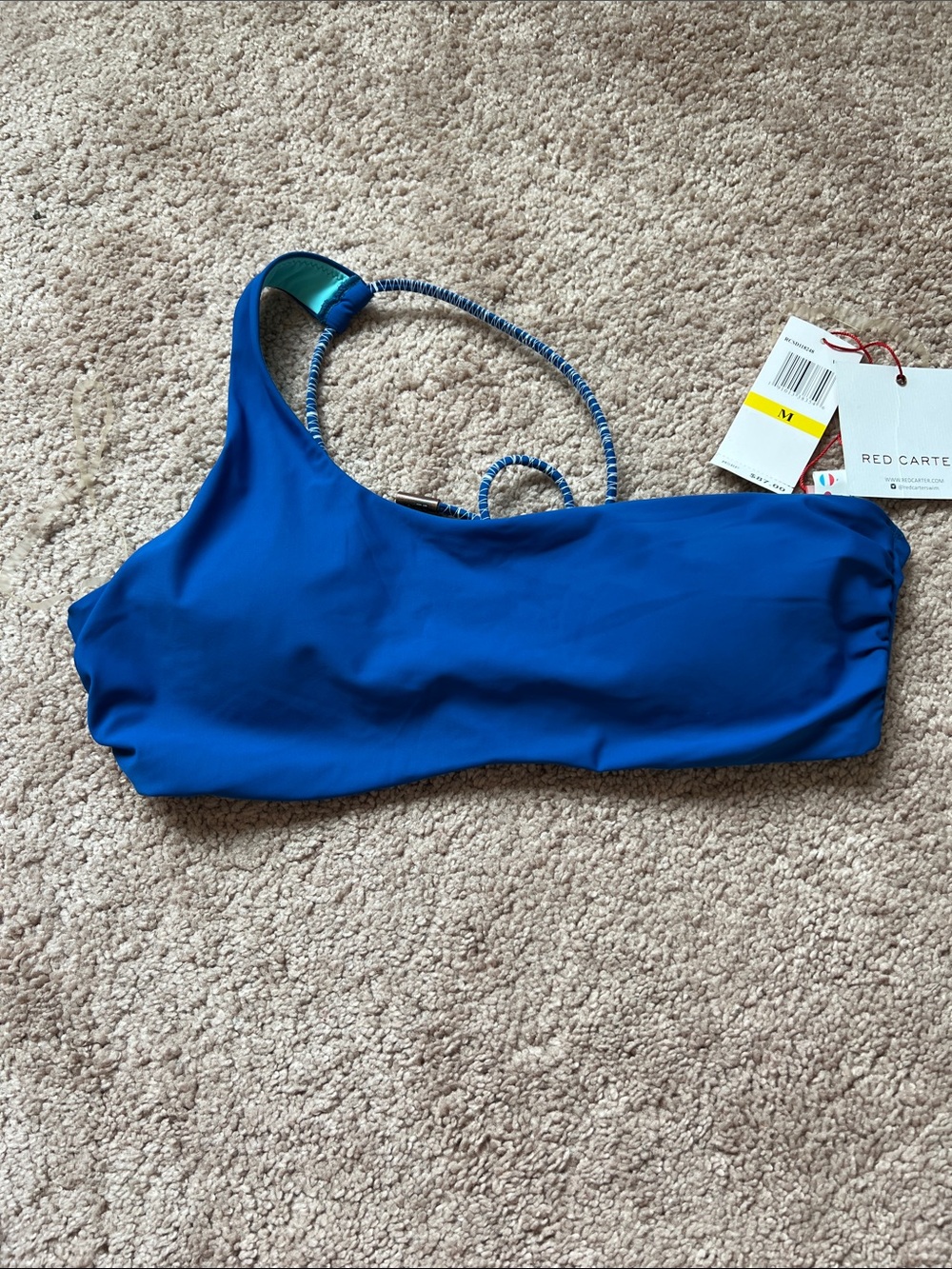 NWT Red Carter One-Shoulder Cobalt Blue Bikini Top